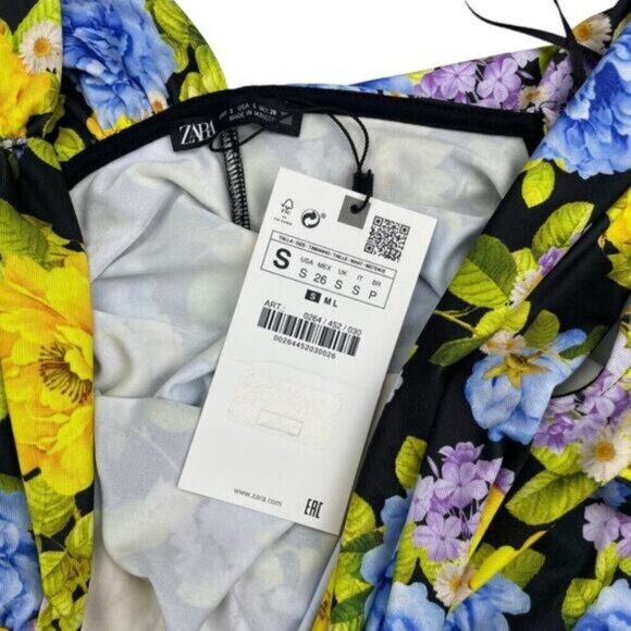 NEW ZARA Printed Knot Floral Bodysuit Size Small - Picture 8 of 9
